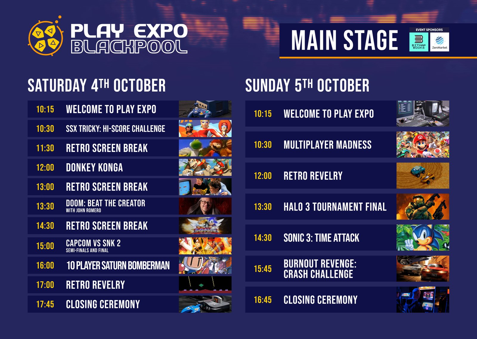 RE PlayExpo Blackpool25 Schedule MainStage